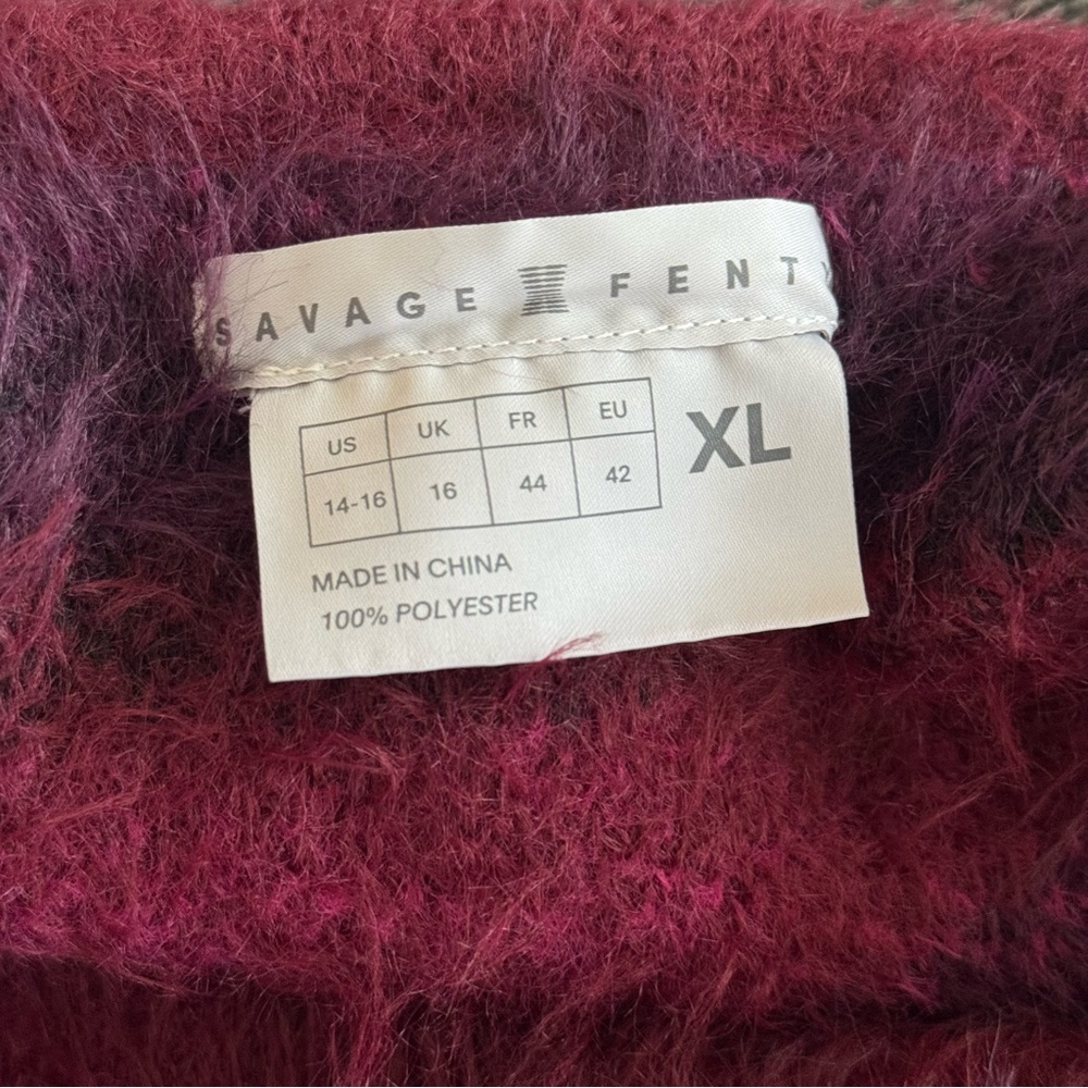SAVAGE X FENTY Too Plush Striped Fuzzy Sweater Slip Dress - Picture 9 of 10